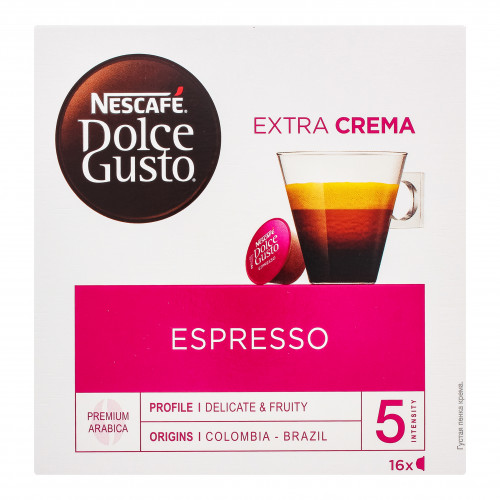 Кава натуральна мелена Espresso Dolce Gusto Nescafe к/у 16х5.5г