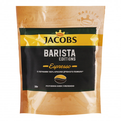 Кава натуральна розчинна порошкоподібна Espresso Barista Edition Jacobs д/п 50г