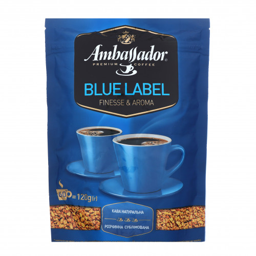 Кава натуральна розчинна сублімована Blue Label Ambassador д/п 120г