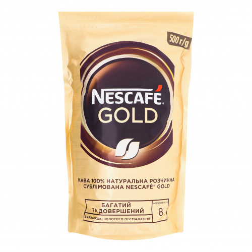 Кава натуральна розчинна сублімована Nescafe Gold д/п 500г