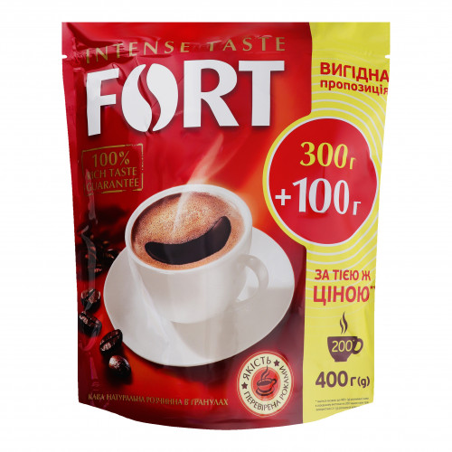 Кава натуральна розчинна в гранулах Fort д/п 400г