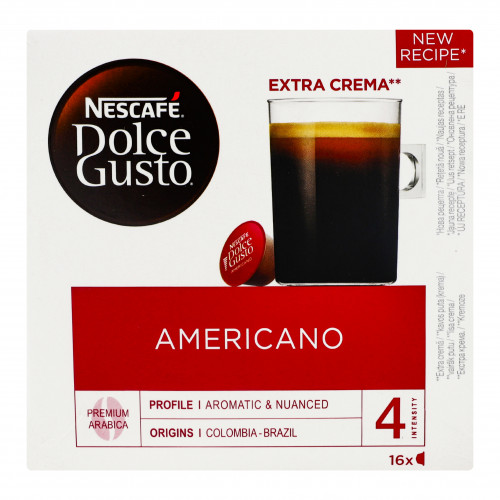 Кава натуральна смажена мелена Americano Dolce Gusto Nescafe к/у 16х8г