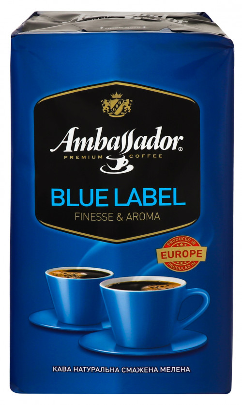 Кава натуральна смажена мелена Blue Label Ambassador в/у 450г