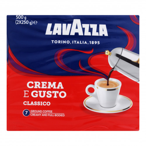 Кава натуральна смажена мелена Crema e Gusto Lavazza в/у 2х250г