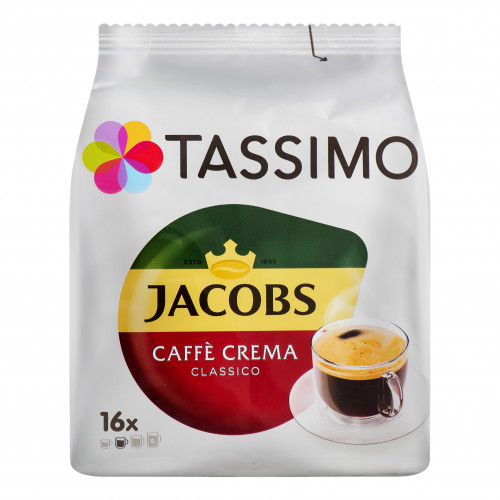 Кава натуральна смажена мелена Сaffe crema classico Tassimo Jacobs м/у 16х7г