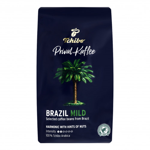 Кава натуральна смажена в зернах Brazil Mild Privat Kaffee Tchibo в/у 500г