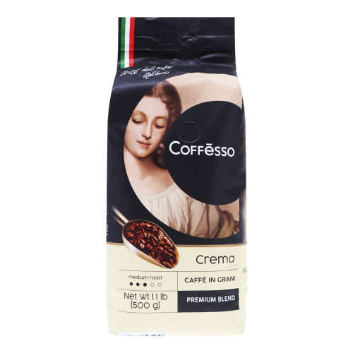 Кава натуральна смажена в зернах Crema Coffesso м/у 500г