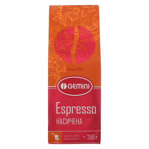 Кава натуральна свіжообсмажена мелена Espresso Gemini м/у 250г