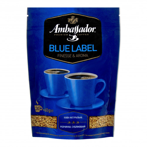 Кава розчинна Ambassador Blue Label, пакет 60г*30