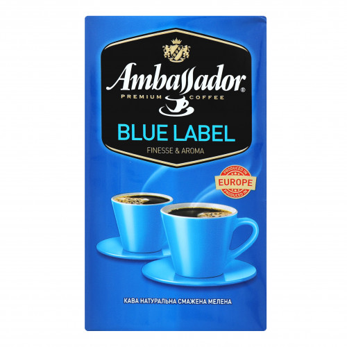 Кава смажена мелена Ambassador Blue label м/у 230г