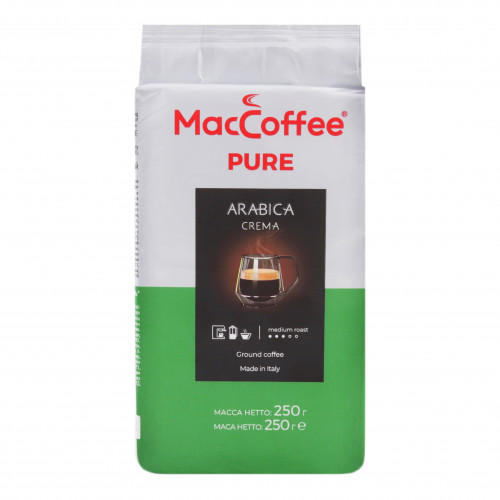 Кава смажена мелена натуральна Arabica Crema Pure MacCoffee м/у 250г