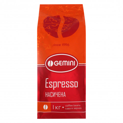 Кава в зернах натуральна смажена Espresso Gemini м/у 1кг