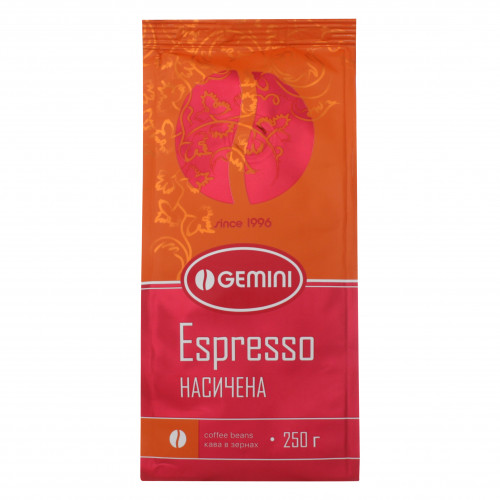 Кава в зернах натуральна смажена Espresso Gemini м/у 250г