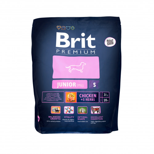 Корм сухий для молодих собак дрібних порід з куркою Premium Brit д/п 1кг