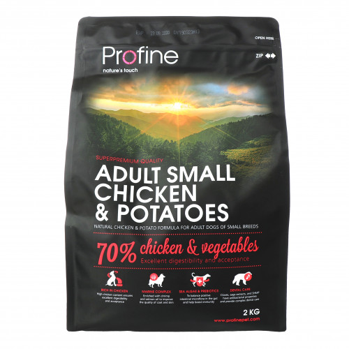Корм сухий з куркою та картоплею для дорослих собак дрібних порід Profine м/у 2кг