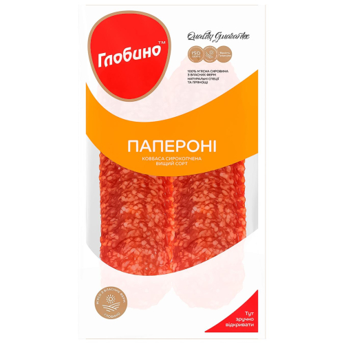 *Ковбаса ПАПЕРОНІ с/к в/г нарізка Глобино 80г