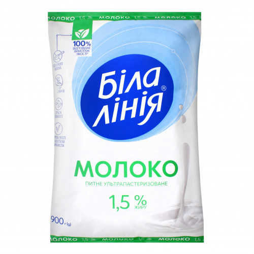 Молоко 1.5% ультрапастеризоване Біла лінія м/у 900г