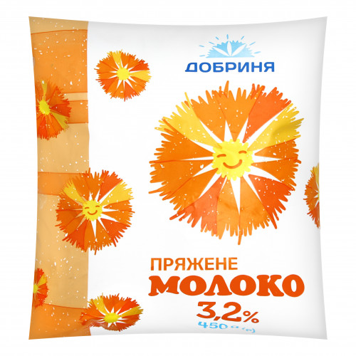 Молоко 3.2% пряжене Добриня м/у 450г