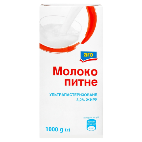 Молоко Aro питне 3,2% 1000г