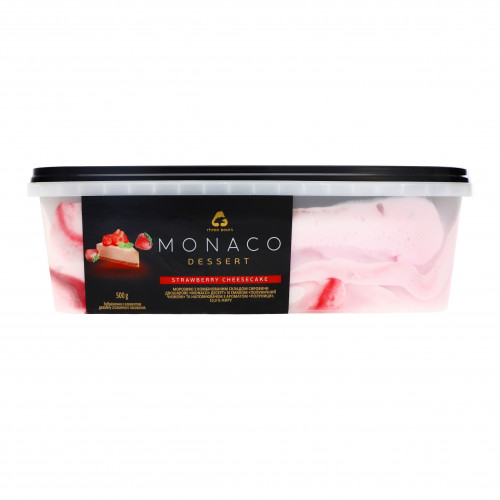 Морозиво 10% двошарове Strawberry cheesecake Monaco Dessert Three bears п/у 500г