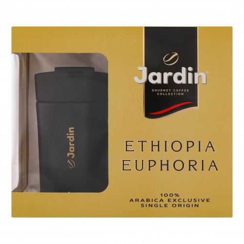 Набір Кава натуральна смажена мелена Ethiopia Euphoria 250г+Термочашка з кришкою 300мл Jardin 1шт