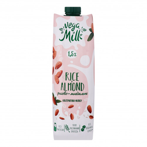 Напій рисово-мигдальний 1.5% ультрапастеризований Rice & Almond Vega Milk т/п 950мл