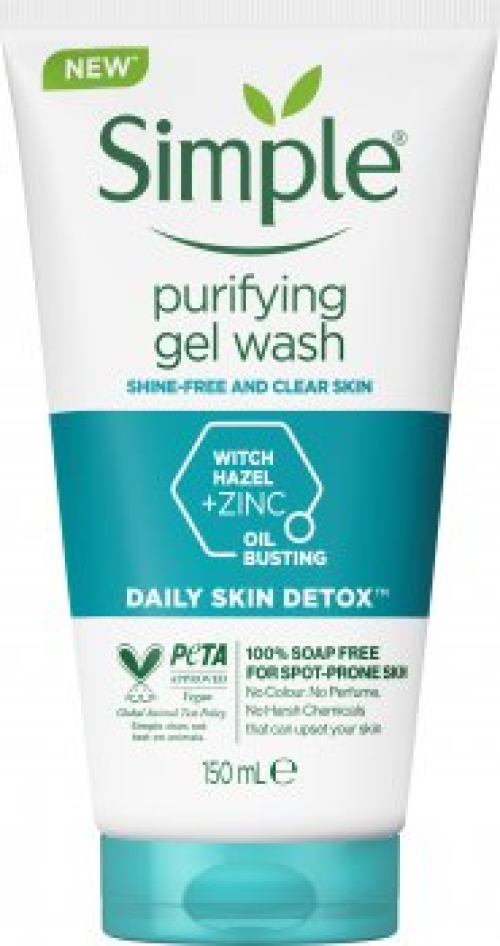 Очищающий гель для умывания Simple Daily Skin Detox Purifying Facial Wash 150мл (8710447474419) 