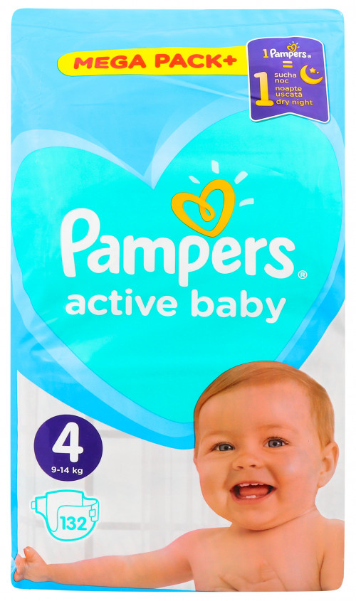 PAMPERS ПІДГ. ACTIVE BABY 4 132ШТ