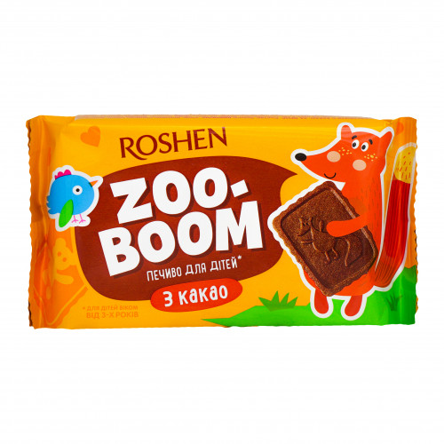 Печиво Roshen Zoo-Boom з какао для дітей 68г х24