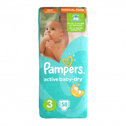 Підгузки дитячі 5-9кг Active baby-dry Pampers 58шт