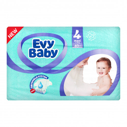 Підгузки дитячі 7-18кг 4 Maxi Evy Baby 40шт