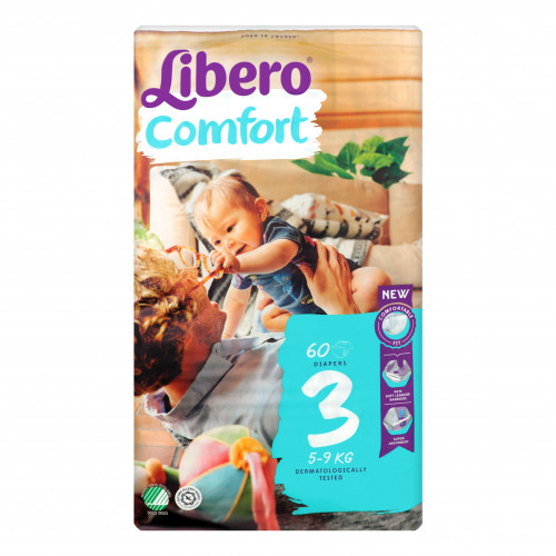 Підгузки для дітей 5-9кг Comfort 3 Libero 60шт