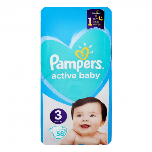 Підгузки для дітей одноразові 6-10кг 3 Active baby Pampers 58шт