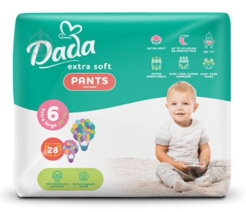 Підгузки-трусики Dada Extra Soft XL6 15+кг В*, 28шт/уп