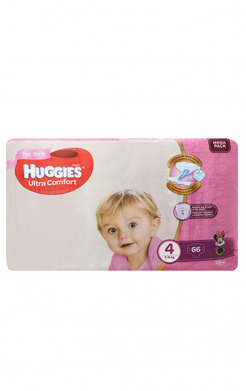 Підгузки Ultra Comfort для дівчат Huggies 8-14кг 66шт
