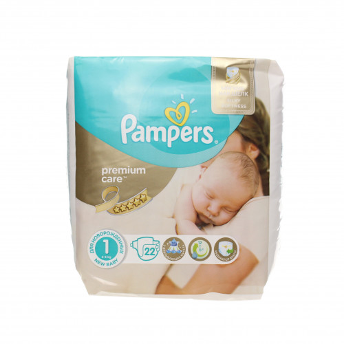 Підгузники дитячі 2-5кг Newborn Premium care Pampers 22шт