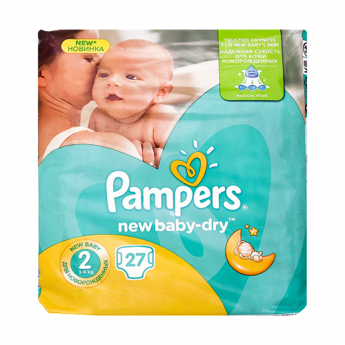 Підгузники дитячі 3-6кг Mini New baby - dry Pampers 27шт