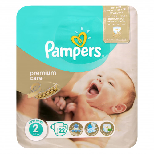 Підгузники дитячі 3-6кг New baby Premium care Pampers 22шт