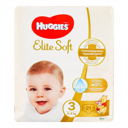 Підгузники дитячі 5-9кг Elite Soft Huggies 21шт