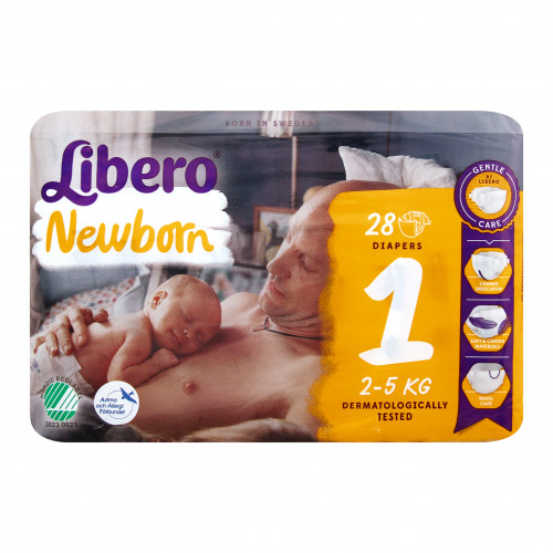 Підгузники дитячі Libero Newborn 1 (2-5 кг) 28шт