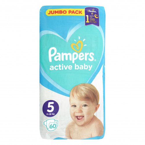 Підгузники для дітей 11-16кг 5 Active Baby Pampers 60шт