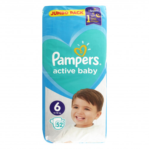 Підгузники для дітей 13-18кг 6 Active Baby Pampers 52шт