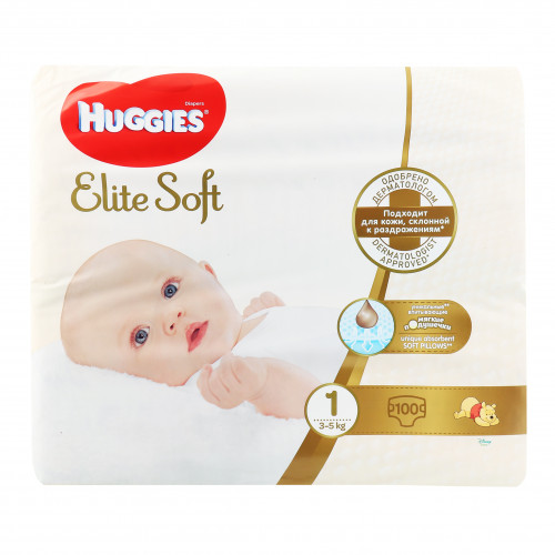 Підгузники для дітей 3-5кг 1 Elite Soft Huggies 100шт