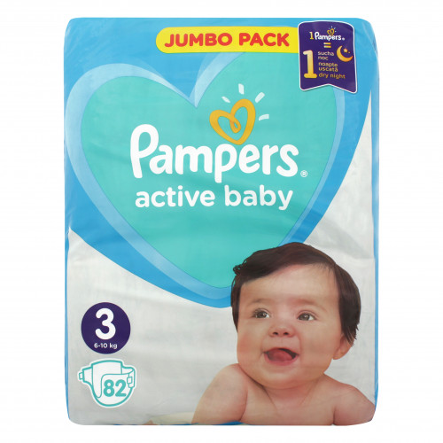Підгузники для дітей 6-10кг 3 Active Baby Pampers 82шт