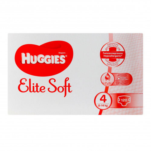 Підгузники для дітей 8-14кг 4 Elite Soft Huggies 120шт