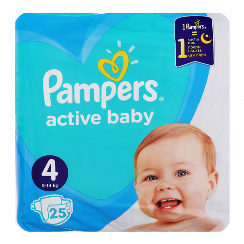 Підгузники для дітей 9-14кг 4 Active Baby Pampers 25шт