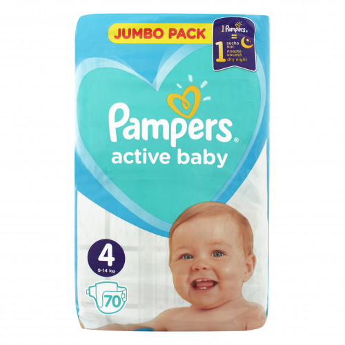 Підгузники для дітей 9-14кг 4 Active Baby Pampers 70шт