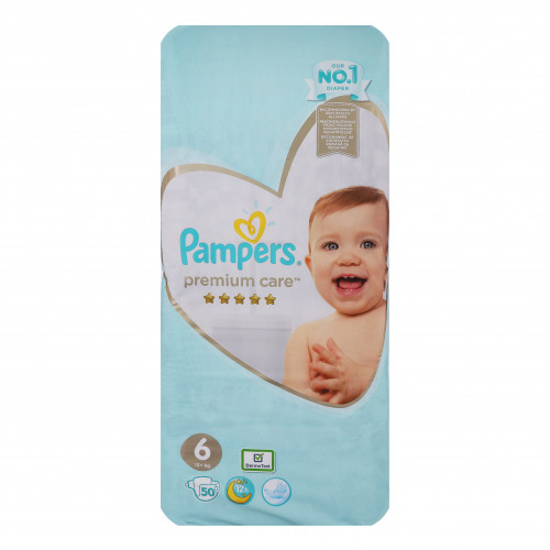 Підгузники для дітей одноразові 13+кг 6 Premium care Pampers 50шт