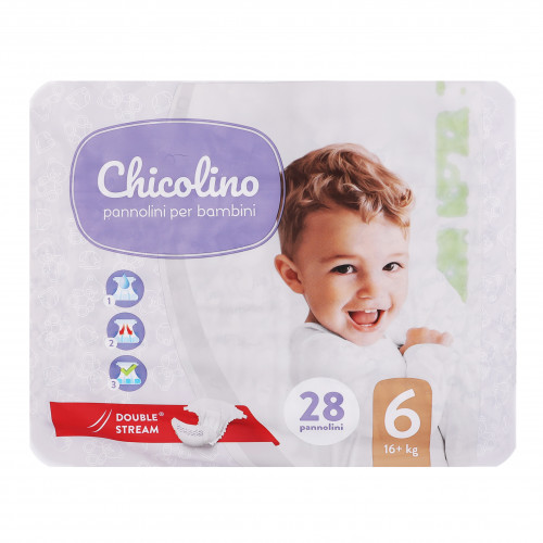 Підгузники для дітей одноразові 16+кг 6 Chicolino 28шт