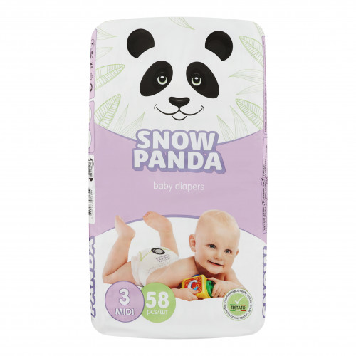 Підгузники для дітей розмір 3 4-9кг Сніжна панда 58шт